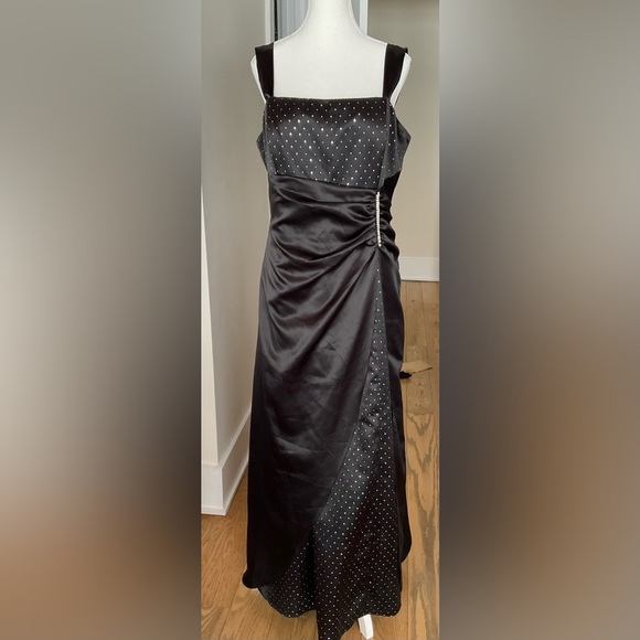 Blondie Nites Dresses & Skirts - Blondie Nites Satin Evening Gown | Foil Dot Panel | Corset Back | Size 19